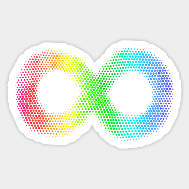 Autism. Neurodiversity Symbol. Rainbow Infinity Loop. Sticker by yulia-rb